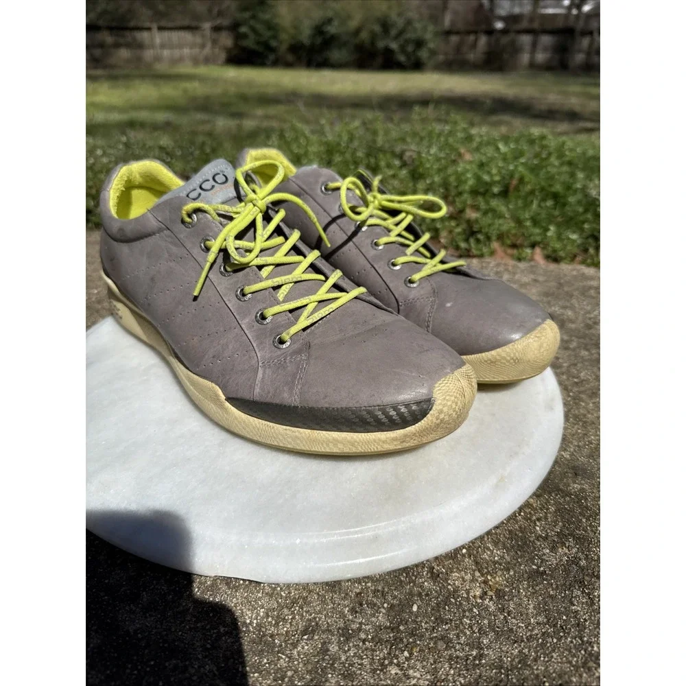 ECCO Biom Hydromax Golf Shoes Yak Leather Mens Size 12-12.5 (EU 46) WORN IN Gray